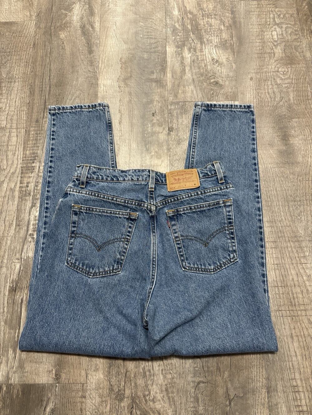Vtg 90s Levis 512 Womens 14 M High Rise Slim Fit Tapered Leg Mom Jeans Made USA